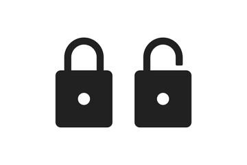 Wall Mural - lock, simple black icon for web design. private key concept in vector flat