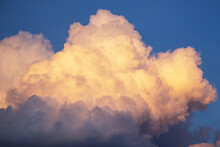 Majestic Cumulus Congestus Cloud Before A Thunderstorm At Dusk