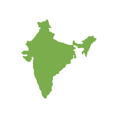 Poster - India map icon, flat style