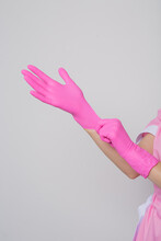 Hand With Pink Gloves