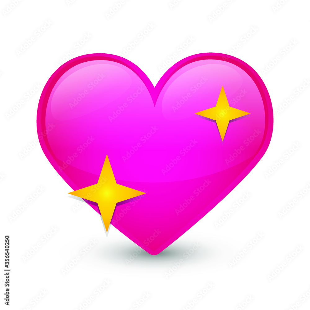 Sparkling Heart Love Emoji Icon Object Symbol Gradient Vector Art ...