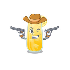 Sticker - Cartoon character cowboy of screwdriver cocktail with guns