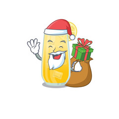 Sticker - Cartoon design of screwdriver cocktail Santa having Christmas gift