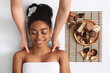 Black girl enjoying body massage with aromatherapy