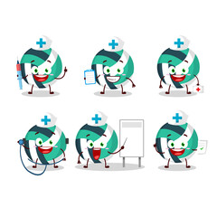 Sticker - Doctor profession emoticon with volley ball cartoon character