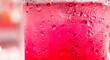 © กรบุรษ วรดี - red soda water splashing with bubbles close up and Dew Point on glass