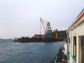 container ship in port