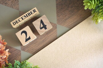 December 24, Number cube design in natural concept.