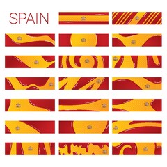 Sticker - collection of spain flag banner