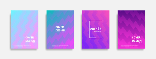 Abstract colorful line design background set, graphic banner cover and advertising design layout template. Eps10 vector.