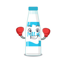 Canvas Print - Mascot design of bottle of milk as a sporty boxing athlete