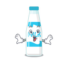 Sticker - Bottle of milk mascot design concept having a surprised gesture