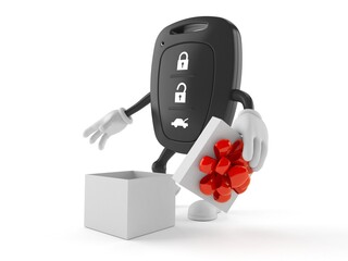 Sticker - Car remote key character with open gift