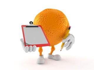 Poster - Orange character holding clipboard and pencil