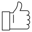 © anatolir - Thumb up icon. Outline thumb up vector icon for web design isolated on white background