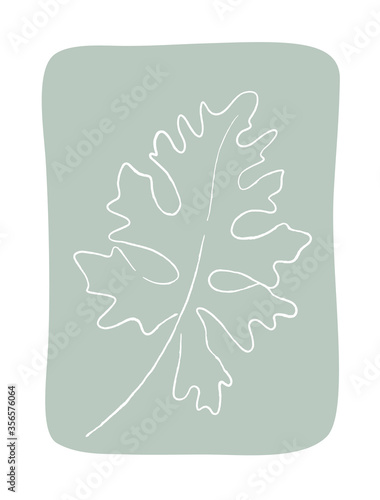 Fotografia Leaf continuous line drawing art