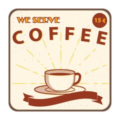 Sticker - coffee sign