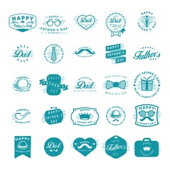 Wall Mural - collection of father's day labels