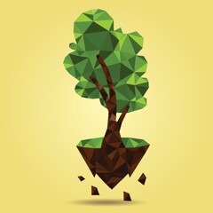 Sticker - tree on floating island