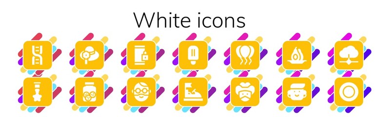 Wall Mural - white icon set