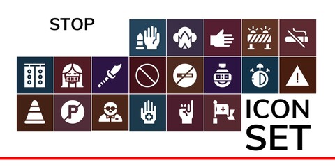 Poster - stop icon set