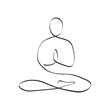 Yoga lotus pose one line drawing. Abstract minimalist style. Continuous line art. Vector illustration