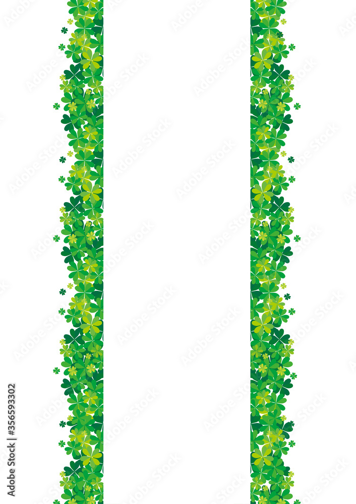 Fototapete 幸運のシンボル四つ葉のクローバーのイラストで構成された背景 メニュー表紙カバー用 Globeds