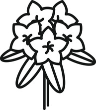 Rhododendron Flower Icon , Vector