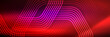 © antishock - Shiny neon lines, stripes and waves, technology abstract background. Trendy abstract layout template for business or technology presentation, internet poster or web brochure cover, wallpaper