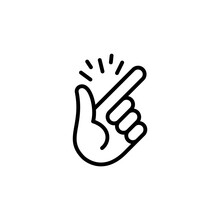 Hand gesture is easy, snap your fingers. Vector isolated icon.
