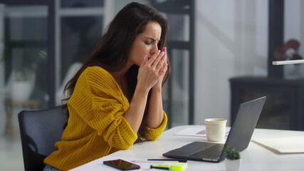 Shocked businesswoman getting bad results of project. Woman finding mistakes