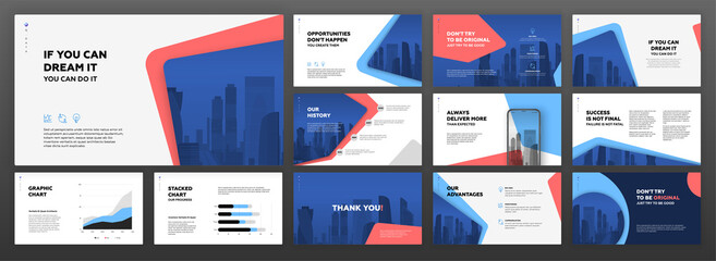 Wall Mural - business powerpoint presentation templates set. use for modern keynote presentation background, broc