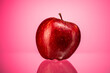 ripe red apple golden simirenko on a red gradient background