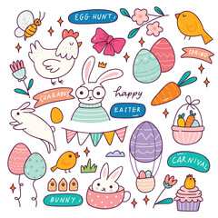 Sticker - Set of Hand Drawn Easter Doodle