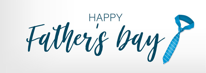 Father's day banner. Realistic vector with necktie and lettering.