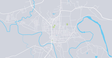  Urban vector city map of Kon Tum, Vietnam