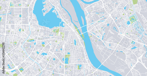 Fotomural Urban vector city map of Hanoi, Vietnam