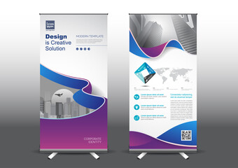 Wall Mural - rollup template vector illustration, designed for style applied to the expo. publicity banners, busi
