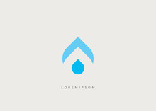Drop Water Logo Template. Initial A, And Drop Water Crop Vector, Oil Drop Negative Space Illustration.