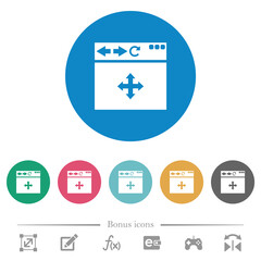 Poster - Browser drag and drop flat round icons