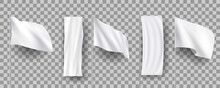 White Different Blank Feather Flags, Empty Banners Stand, 3d Realistic Mockups