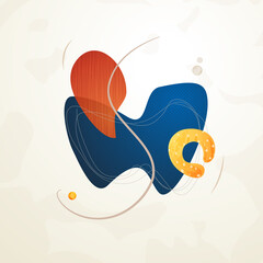 Wall Mural - creative minimalist hand drawn abstract illustration. modern abstract shapes in contemporary style f
