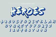Blue White Graffiti Tag Style Text Effect