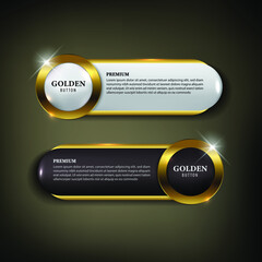 Wall Mural - Button set web white and black color golden