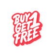 Buy one get one free. Vector icon.