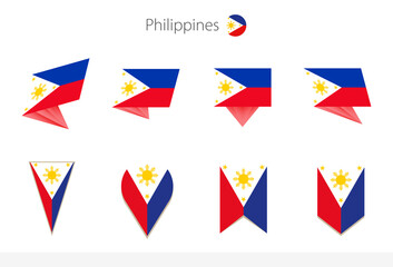 Sticker - Philippines national flag collection, eight versions of Philippines vector flags.