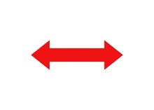 Red Double Headed Arrow On White Background Illustration Direction Navigation Symbol Side Ways 