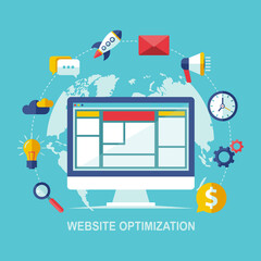 flat design vector illustration for web design, seo development, services, programming and marketing