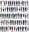 © ASDF - collage of young business people standing in a row.