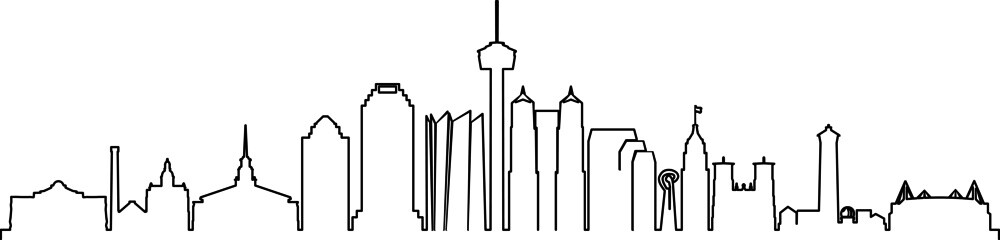 Sticker - SAN ANTONIO City Texas Skyline Silhouette Cityscape Vector